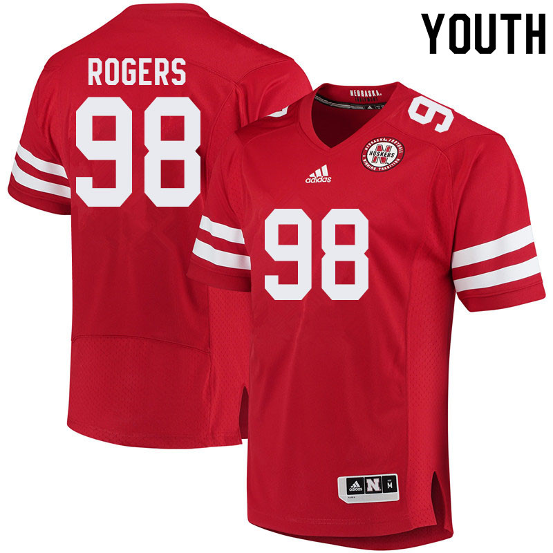 Youth #98 Casey Rogers Nebraska Cornhuskers College Football Jerseys Sale-Red